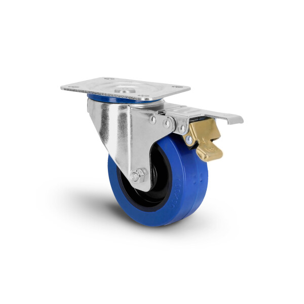 372101 - Ruota pivotante da 100 mm di colore blu, con freno A/B