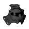 41046BLK - Large ball corner, three-legged cranked, 35 mm, 6-hole, black