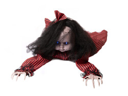 Halloween Figur kriechend Mathilda, animiert, 110cm