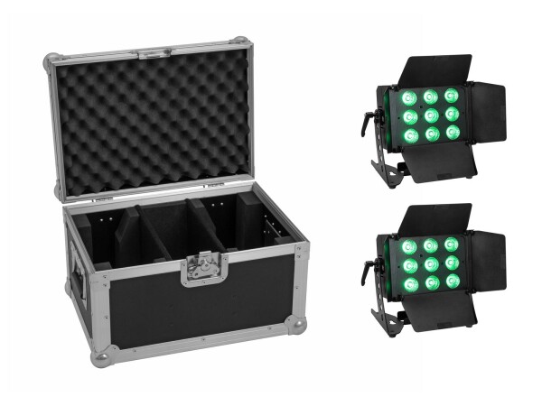 Set 2x LED CLS-9 QCL RGB/WW 9x7W + Case