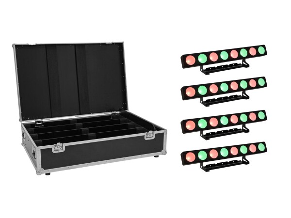 Set 4x LED PMB-8 COB QCL 30W Leiste + Case