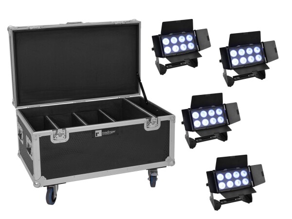 Set 4x Multiflood IP 8x10W RGBW Wash CRMX + Case