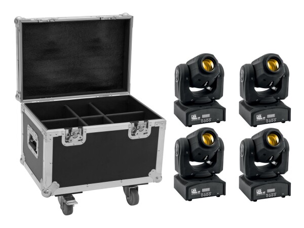 Set 4x LED TMH-17 Spot + Case with wheels