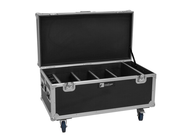 Flightcase 4x AKKU Multiflood IP 8x10W RGBW Wash CRMX with charging function