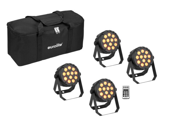Set 4x LED PARty Spot Silent RGB/WW with Soft Bag