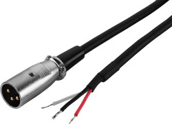 Audiokabel, 1m, XLR-Stecker auf offenes Kabel