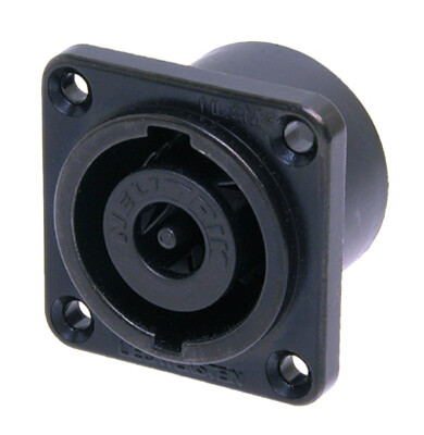 Speakon-Einbaustecker 8pol. Rechteck-Flansch, sw