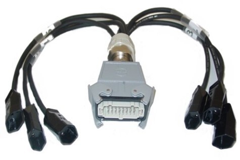 Harting (M) Splitter auf 6xTyp13 Dose 16pol Harting Stecker, 60 cm Titanex