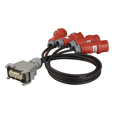 Motoren Peitsche 4xCEE4p (MALE) auf Harting 16p (FEMALE) mit 100 cm Kabel