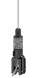 Drahtseilhalter Typ 50SV III mit GABEL schwarz Stahlseil;...