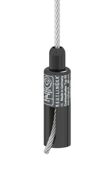 REUTLINGER Drahtseilhalter Typ 50SV III ZW, M12innen schwarz Stahlseil; 4mm=60kg / 5mm=90kg