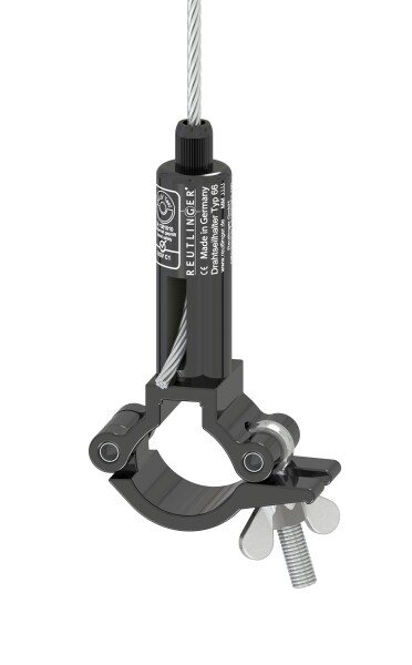 REUTLINGER Drahtseilhalter Typ 66SV III ZW, COUPLER schwarz Stahlseil; 6mm=135kg /6.35=150kg