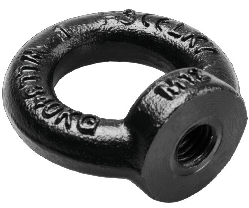 Ringmutter M6 schwarz, WLL 75 kg, DIN 580