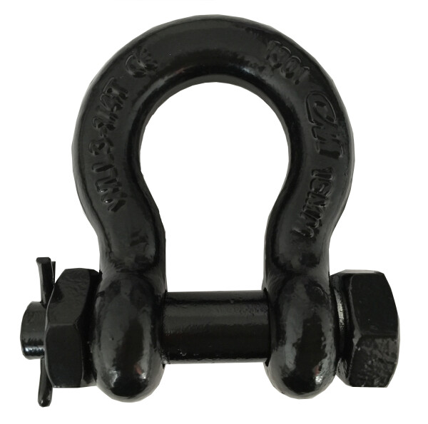 Schäkel hochfest BLACKLINE WLL 4.75 t geschweifte Form mit Bolzen, Mutter & Splint, 3/4" (C1) SCHWARZ