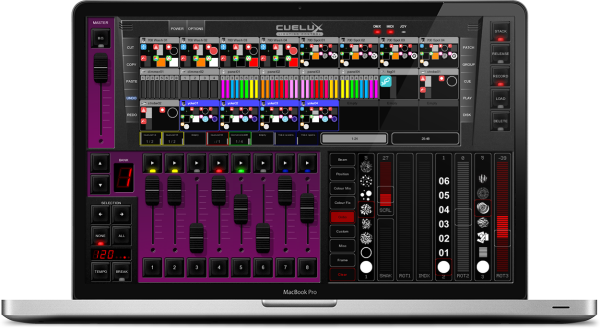 Cuelux2 Interface USB-DMX zu Software, 512 DMX Kanäle, 64 Playback Regler/Knöpfe (WIN/MAC/LINUX)
