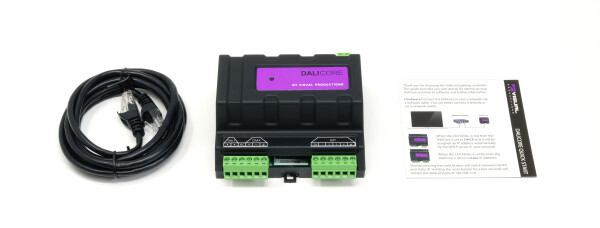 DaliCore Interface für bis zu 64 DALI Geräte sowie 32 DMX/RDM Geräte DALI & DMX/RDM über Klemmen + 4 x GPI Anschlüsse