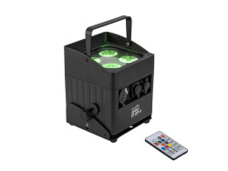 Set 4x AKKU IP UP-4 QCL Spot QuickDMX MK2 + Flightcase...