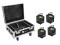 Set 4x AKKU IP UP-4 QCL Spot QuickDMX MK2 + Flightcase with wheels and charging function