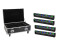 Set 4x LED BAR-8 SWING QCL bar + Flightcase with wheels