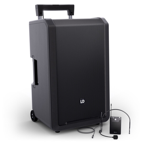 ANNY® 12 BPH B5 - Sistema PA Bluetooth® portatile a batteria da 12" con mixer e 1 × microfono ad archetto (incluso bodypack)