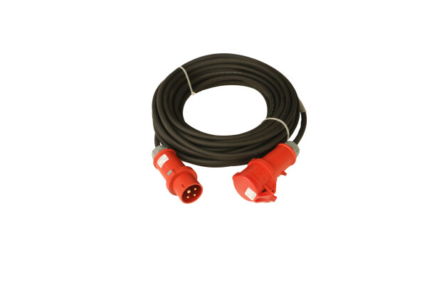 CEE-Verlängerung 16A 4p 6h 400V IP44 rot 20m Titanex H07RN-F 4G1,5