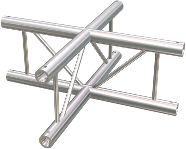 Eurotruss FD32 Kreuz 4-Weg horizontal, 50 × 50 cm, 2-Punkt Traverse, Aluminium, silber