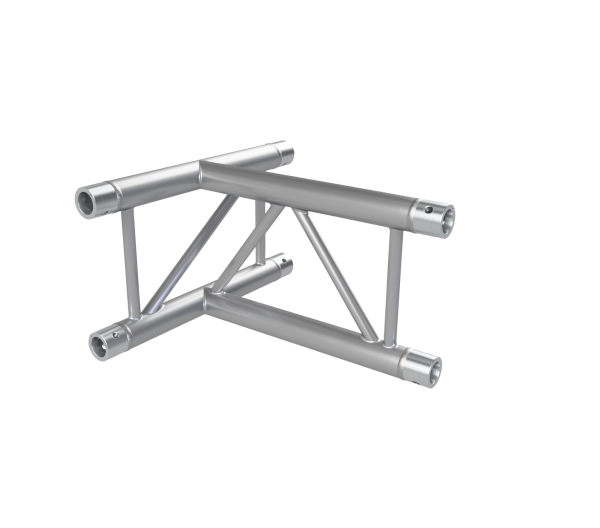Eurotruss FD32 T-Stück 3-Weg vertikal, 50 × 50 cm, 2-Punkt Traverse, Aluminium, silber