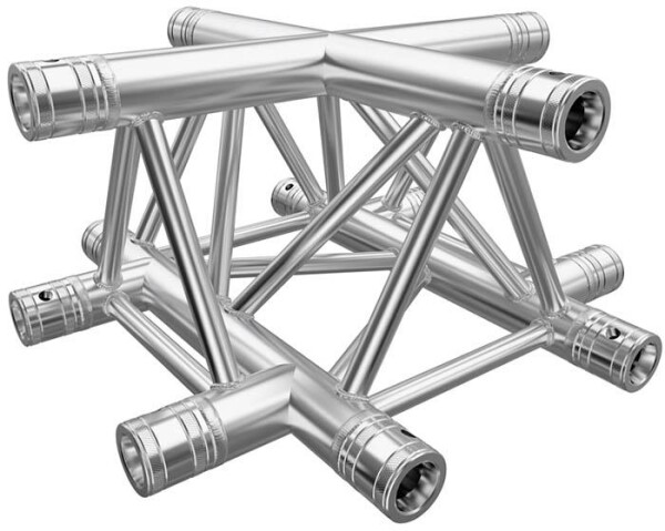 Eurotruss FD33 Kreuz 4-Weg, 50 × 50 cm, 3-Punkt Traverse, Aluminium, silber