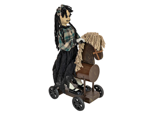 Halloween Figure Girl on Pony, animated, 90cm