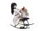 Halloween Figure Girl on rocking Horse, animated, 72cm