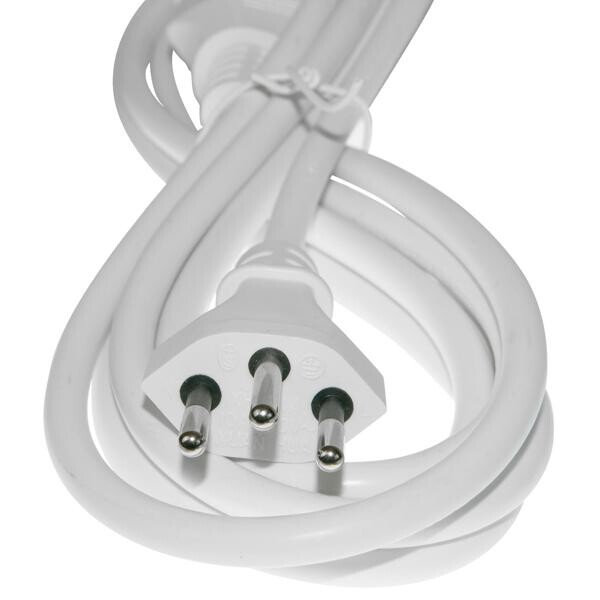 Verlängerungskabel T12 auf T13, 2 m, weiss, Kinderschutz, 3 × 1,0 mm²