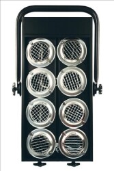 Fluter-Rampe Par 36 SET 8-fach black inkl. Leucht