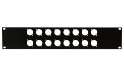 19 inch Connector-panel 2U for 16 XLR (D-Size)