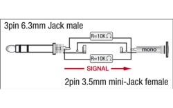 XGA12 - Jack/M stereo to Mini Jack/F Incl. 2 x 10...