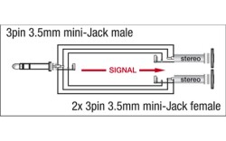 XGA15 - Mini Jack/M stereo to 2 x Mini Jack/F