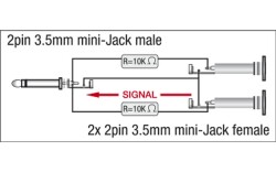 XGA40 - Mini Jack/M to 2 x Mini Jack/F Incl. 2 x 10...