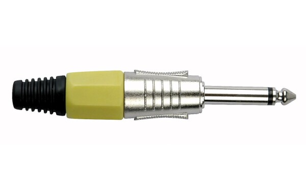 6.3 mm Jackplug Mono, Nickel housing Yellow endcap