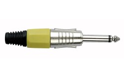 6.3 mm Jackplug Mono, Nickel housing Yellow endcap