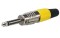 6.3 mm Jackplug Mono, Nickel housing Yellow endcap