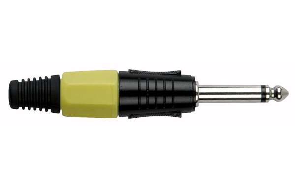 6.3 mm Jackplug Mono, Black housing Yellow endcap