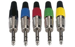 6.3 mm Jackplug Stereo, Nickel housing Black endcap