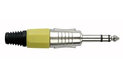 6.3 mm Jackplug Stereo, Nickel housing Yellow endcap