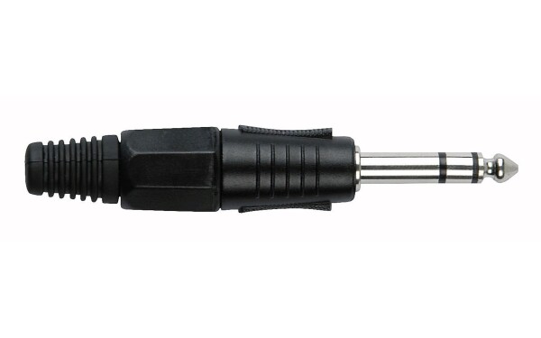 6.3 mm Jackplug Stereo, Black housing Black endcap