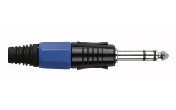 DAP 6.3 mm Jackplug Stereo, Black housing Blue endcap