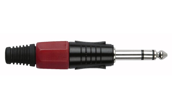 DAP 6.3 mm Jackplug Stereo, Black housing Red endcap
