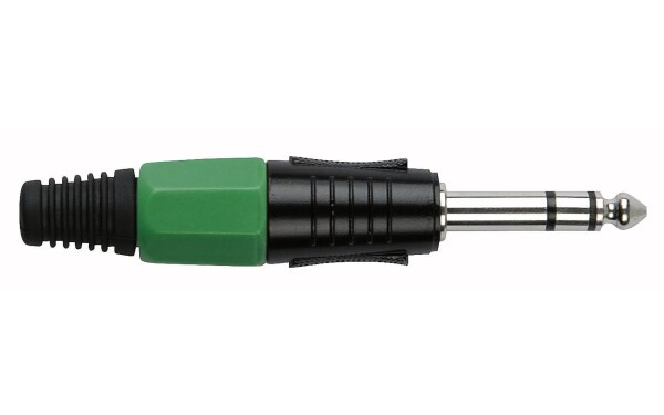 DAP 6.3 mm Jackplug Stereo, Black housing Green endcap