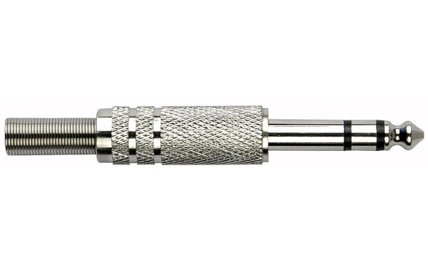 Jackplug with spring Stereo Nickel housing