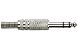 Jackplug with spring Stereo Nickel housing