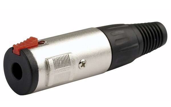 Jack-F Stereo locking plug Black endcap Nickel housing