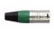 XLR 3p. Connector Male, Nickel housing Green endcap